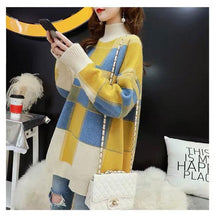 Load image into Gallery viewer, 2019 knitted plus size yellow sweaters women winter clothes pullover new korean fall turtleneck loose fuzzy ladies sweaters