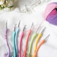 Load image into Gallery viewer, 8Pcs Classical Soft Handle Aluminum Crochet Hook Set Knitting Blanket Weave Yarn Craft