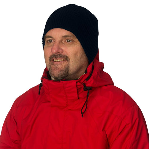 Evelots Men Beanie Hat-Knitted Form Fitting-Seal in Warmth Deflect the Cold-Navy