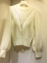 Load image into Gallery viewer, 2018 Top Cashmere Fur Computer Knitted Full New Women s Sweater Ostrich Feather Water Mink Pullover Woman Winter Clothes Women