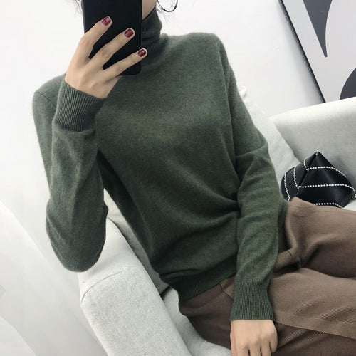 2019 Cashmere Sweater Women Turtleneck Women s Knitted Turtleneck Winter Cashmere Sweater For Women Warm Sweaters Female