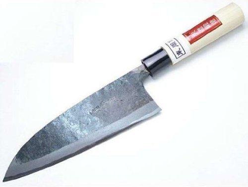 AZUMASYUSAKU Deba Knife 210mm(abt 8 3 Inch) Double Bevel Blade Edge Aogami Steel Kurouchi