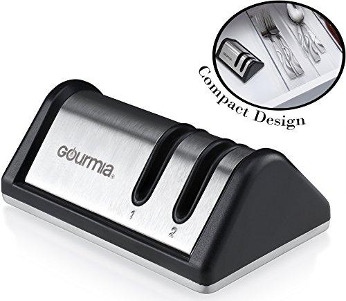 Gourmia SS Knife Sharpener with Coarse Extra Fine Sharpening