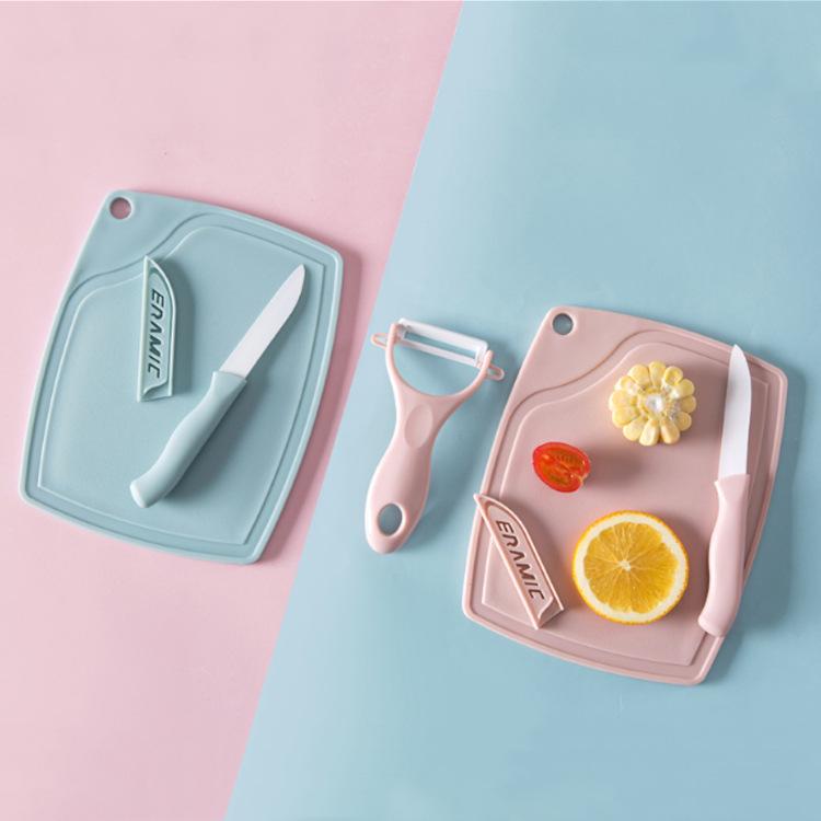 3PCS China Ceramic Knife Peeler Cutting Board Kitchen Tools