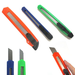 10 Knife Utility Box Cutter Plastic Retractable Lock Razor Sharp Blade Tool Sets