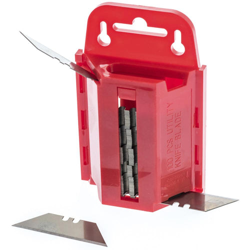100 Standard Utility Knife Blades Box Cutter Razor Safety Dispenser Replacement