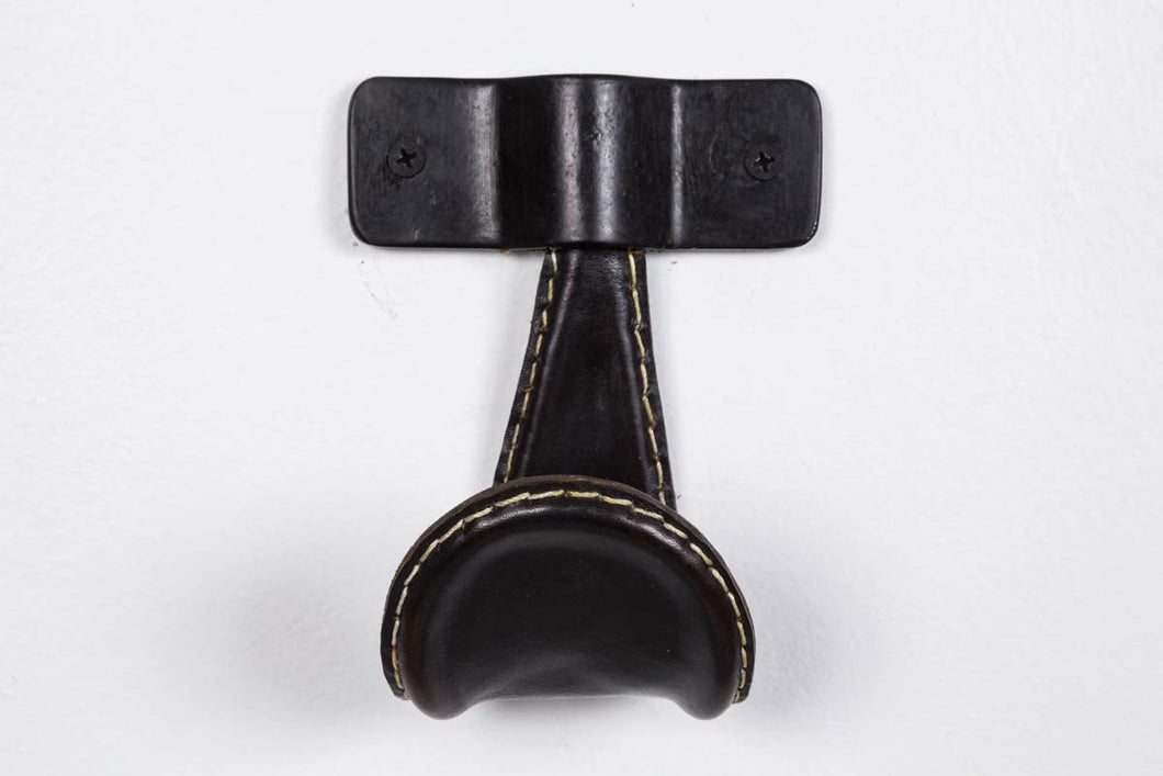 Atelier Leather and Iron Single Hook, Black