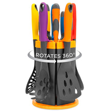 Load image into Gallery viewer, 11-Piece Knife Cookware Set w Rotating Stand Heat-Resistant Heads - Muli