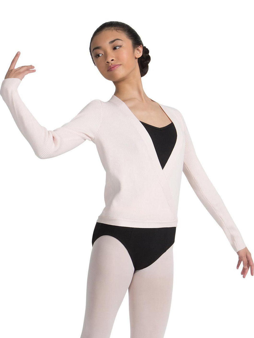 Capezio Ribbed Sweater Knit Wrap Sweater