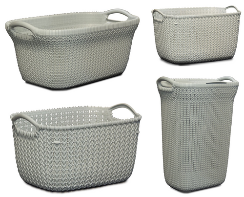 Blue Knit Basket Bundle (4 Piece Set)