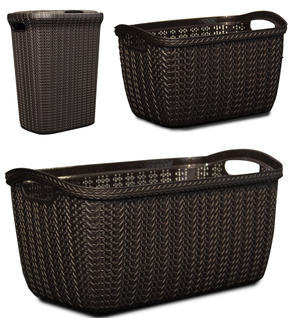 Brown Knit Basket Bundle (3 Piece Set)