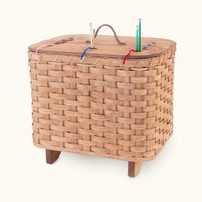 Amish Wicker Crochet or Knitting Basket Storage Organizer