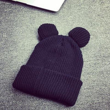 Load image into Gallery viewer, 1pcs Hat Female Winter Caps Hats For Women Devil Horns Ear Cute Crochet Braided Knit Beanies Hat Warm Cap Hat Bonnet Homme Gorro