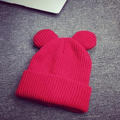 1pcs Hat Female Winter Caps Hats For Women Devil Horns Ear Cute Crochet Braided Knit Beanies Hat Warm Cap Hat Bonnet Homme Gorro