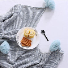 Load image into Gallery viewer, 1Pcs Kids Baby Blanket Solid Color Crochet Tassel Blanket Knitted Soft Throw Blankets On Sofa Bed Plane Travel Air Conditioning