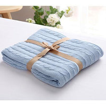 Load image into Gallery viewer, 100 Cotton High Quality Blanket Handmade Soft Knitted Solid Color Plaid Throw Blanket On Sofa Bed Plane Warm Bedspreads