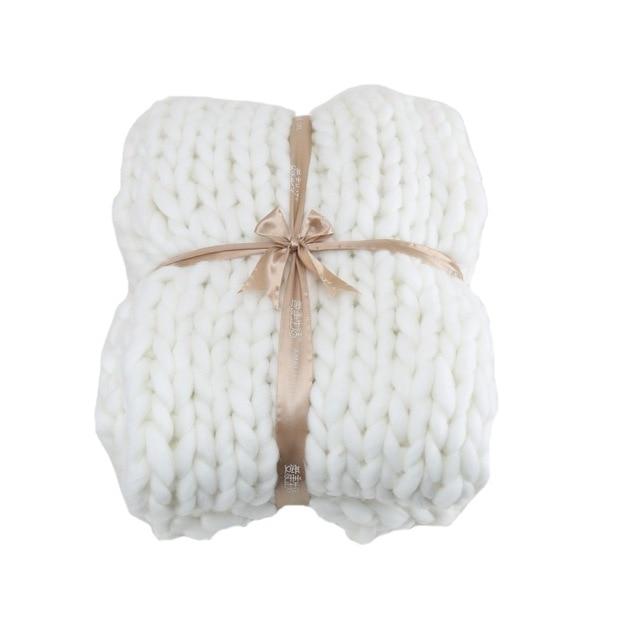 Fashion Hand Chunky Wool Knitted Blanket